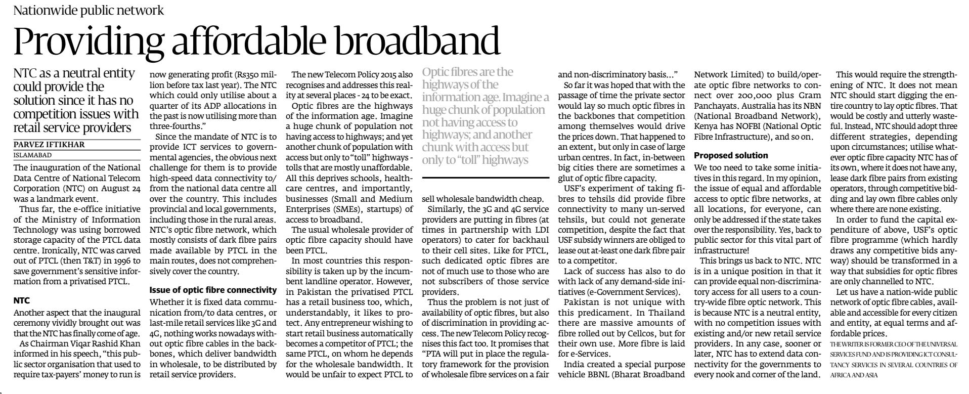 Nationwide public network providing affordable broadband 29Aug16