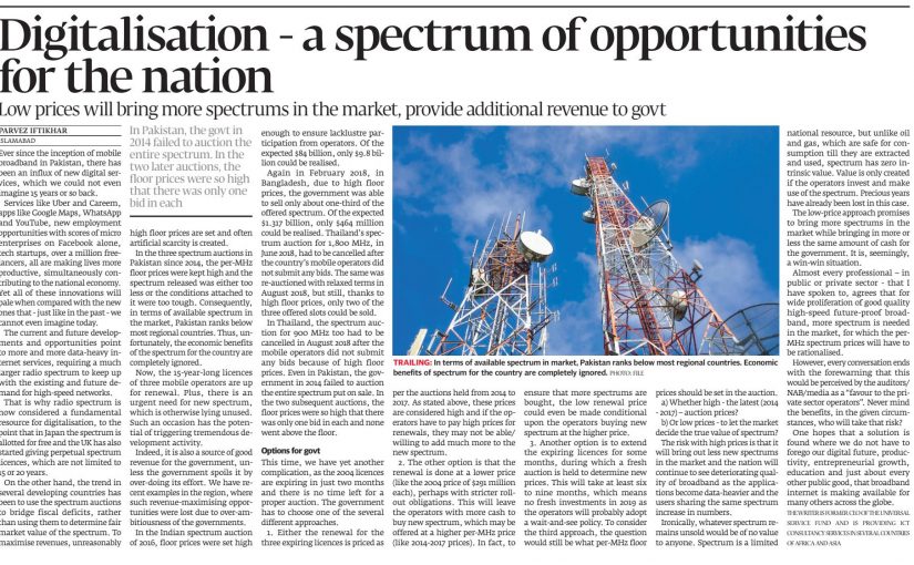 The Express Tribune: Digitalization – a spectrum of opportunities for the nation, 25 February 2019