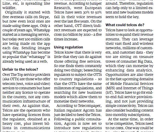 The Express Tribune – Competing with free OTT services is a tall order, 4-Jul-2016